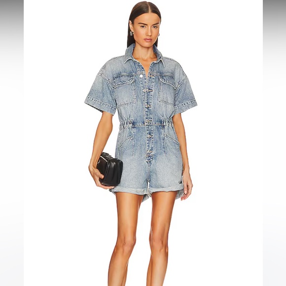 Free People Marci Denim Overall Short - Picture 2 of 8